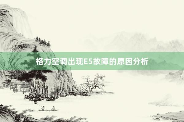 格力空调出现E5故障的原因分析