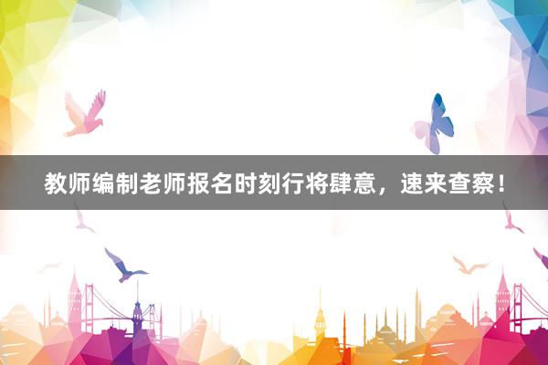 教师编制老师报名时刻行将肆意，速来查察！