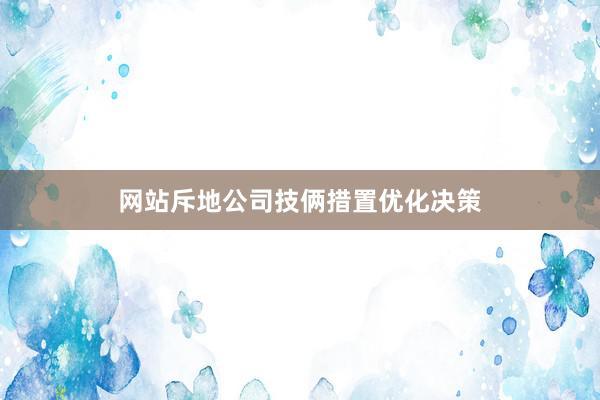 网站斥地公司技俩措置优化决策